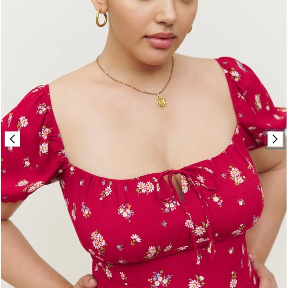 NWOT Reformation Corbin Dress Cassia Red Size 6 - Picture 2 of 5